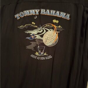 Tommy Bahama Black Embroidered Men's Camp shirt